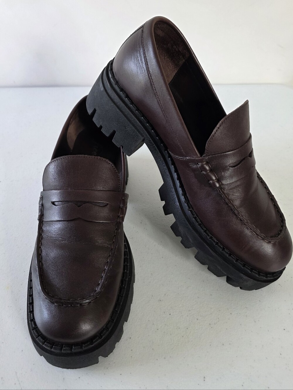 Free People Dark Brown Chunky Penny Loafers